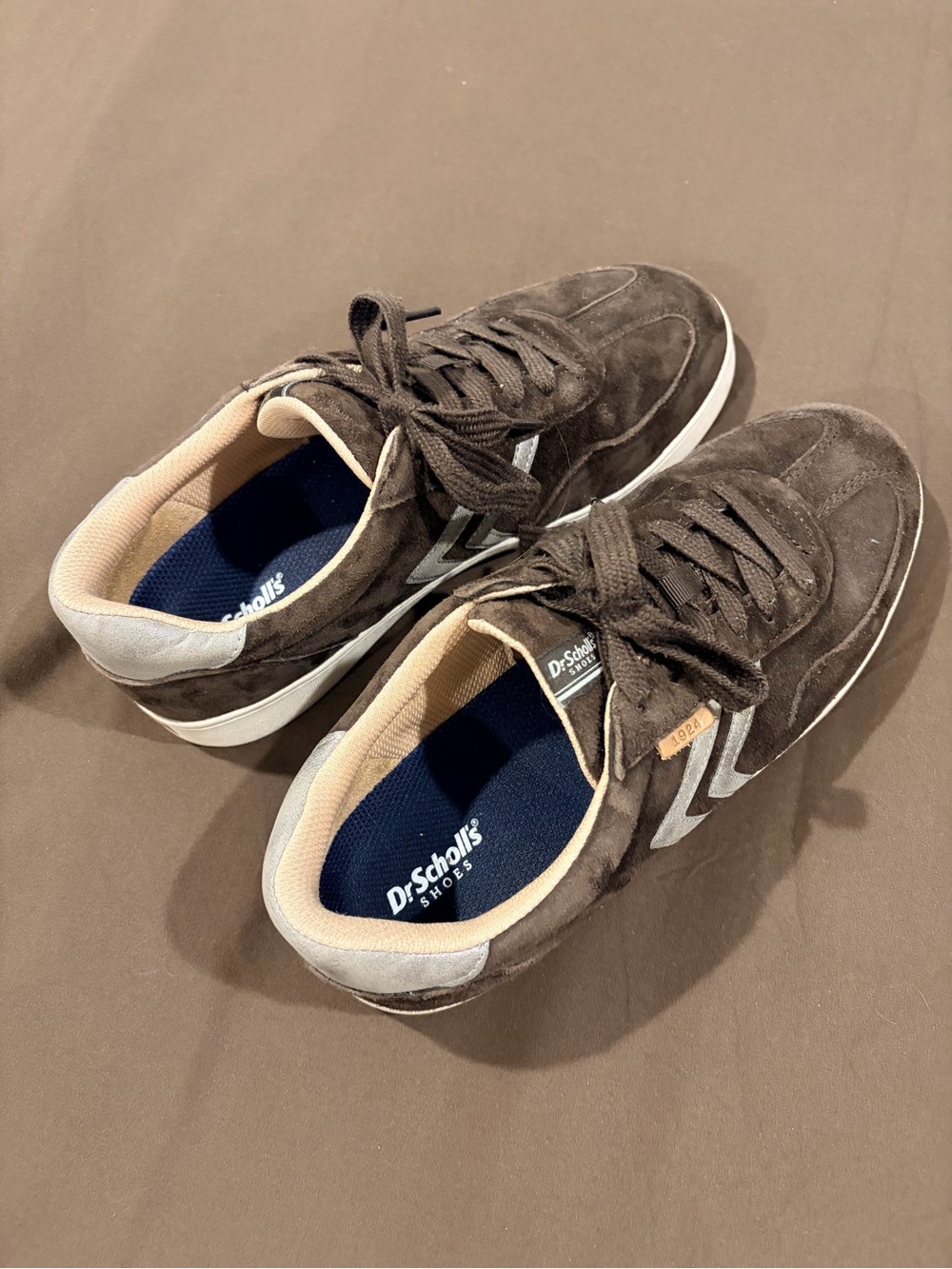 Dr. Scholl's Brown Suede Lace-Up Sneakers